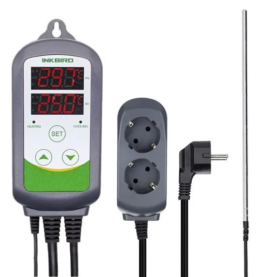 

DE CN Stock Temperature Thermometer ITC-308S EU Thermostat Temperature Alarm Controller With Probe Digital for BBQ Beer Oven