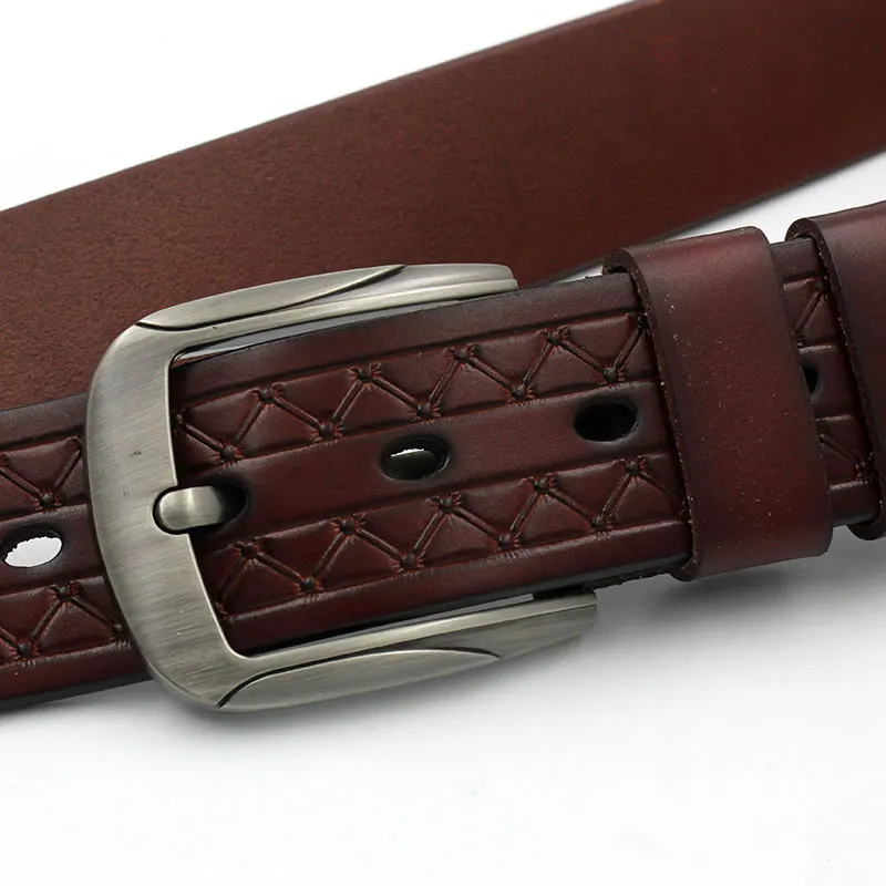 cowhide genuine leather belts for men cowboy Luxury strap brand male