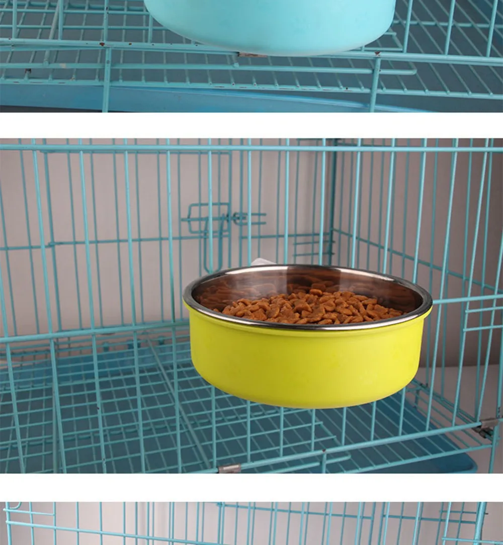 Ультразвуковая ПЭТ двойного назначения миска для собаки, домашних животных клетка для кошек Висячие двойные чаши для щенка кота Автоматическая питьевая вода/кормушка блюдо