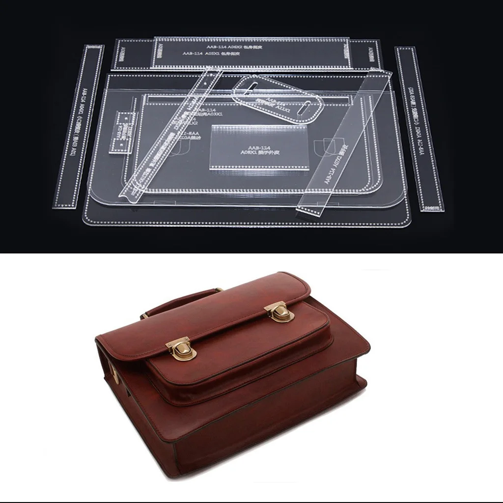 13Pcs DIY Leathercraft Messenger Bag Acrylic Shoulder Bag Stencil Templates