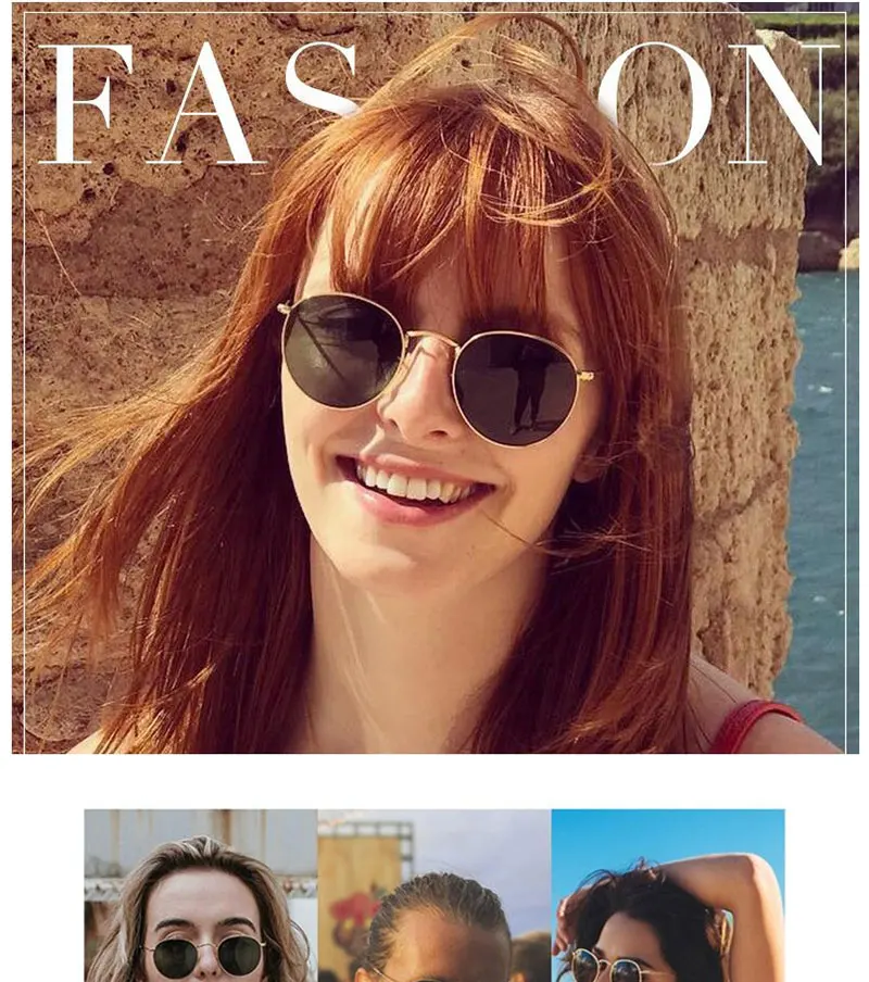 rectangle sunglasses RBROVO 2021 Metal Vintage Sunglasses Men Mirror Classic Retro Street Beat Round Glasses Women Glasses Driving Oculos De Sol ray ban sunglasses women
