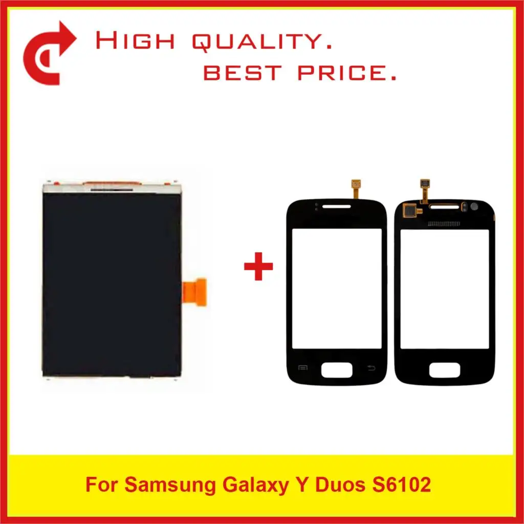 

High Quality 3.14" For Samsung Galaxy Y Duos S6102 LCD Display With Touch Screen Digitizer Sensor Panel+Tracking Code