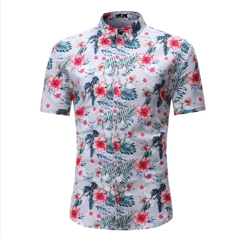 Новое поступление гавайская рубашка мужская мужской Повседневное Camisa Masculina с 13 Цветов Пляжные рубашки короткий рукав брендовая одежда 3XL