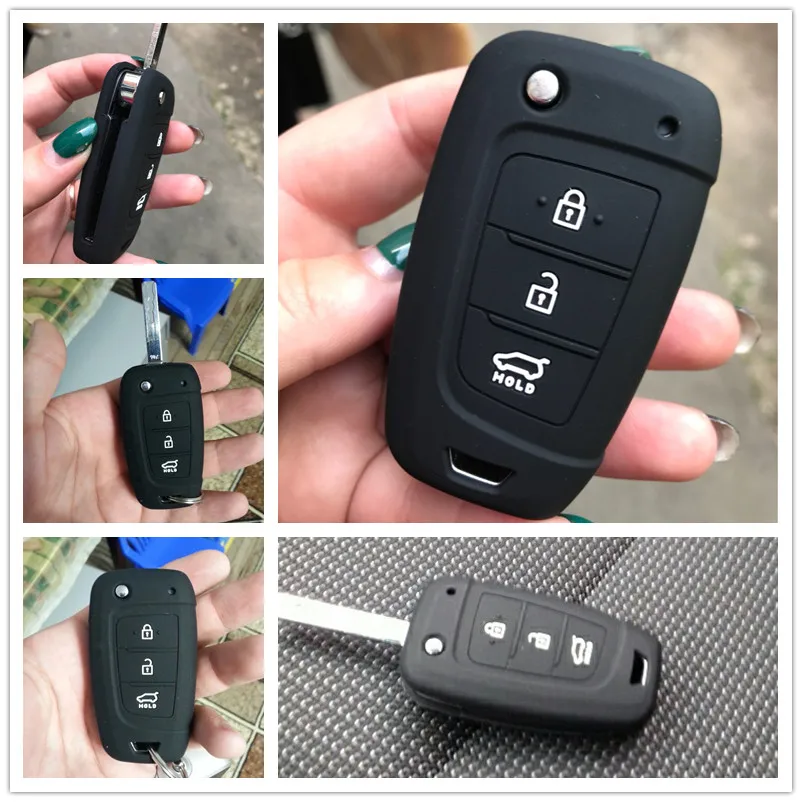 Силиконовый чехол для ключей Hyundai Solaris 2 Elantra Kona i30 i35 i40 Tucson 2017 2018 брелок без ключа