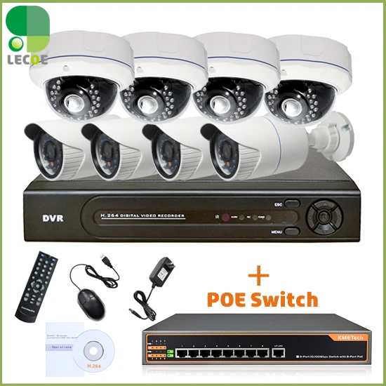8Ch сеть POE видео система безопасности(NVR комплект)-8 1MP POE всепогодные ip-камеры 65ft ночного видения, 2 ТБ HDD+ 8 портов POE коммутатор