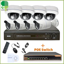 8Ch Network POE Video Security System (NVR Kit)- 8 1MP POE Weatherproof IP Cameras 65ft Night Vision,2TB HDD +8 port POE Switch