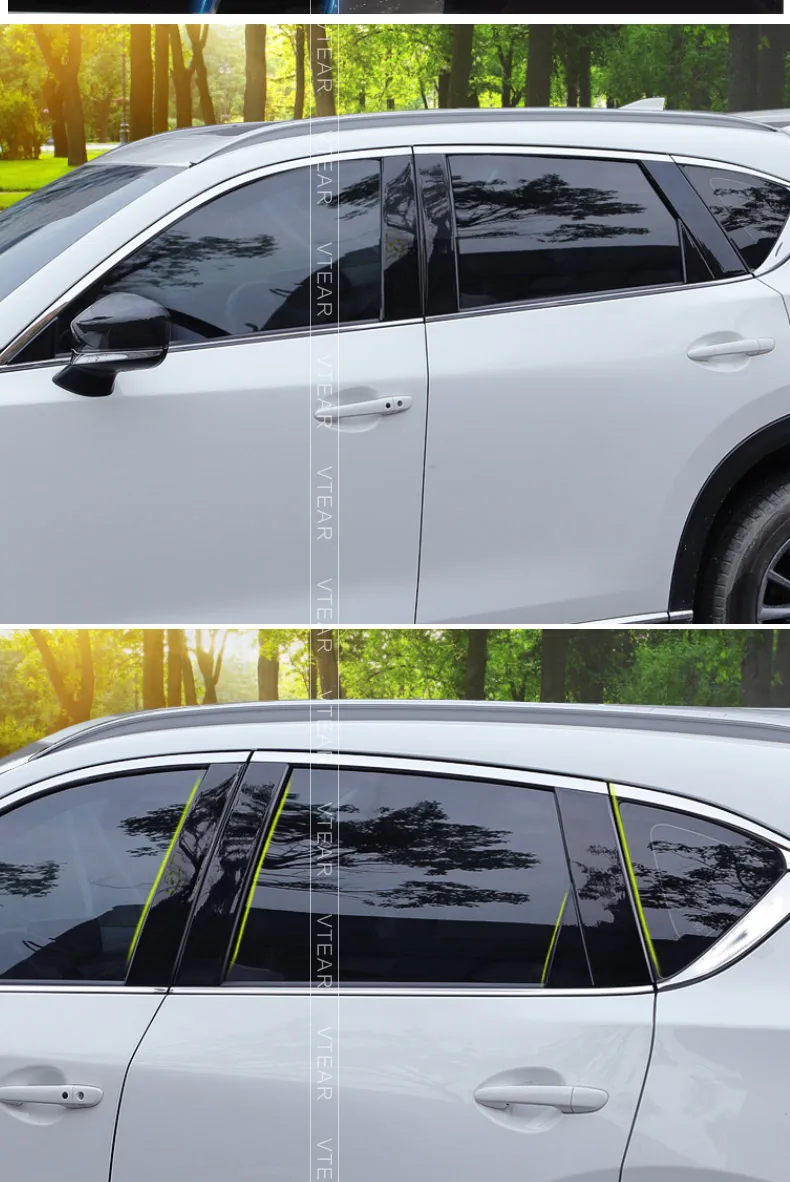 Vtear для Mazda CX-5 CX5 окна автомобиля BC Колонка декоративная наклейка отделка зеркальная отражающая панель внешние аксессуары 2011