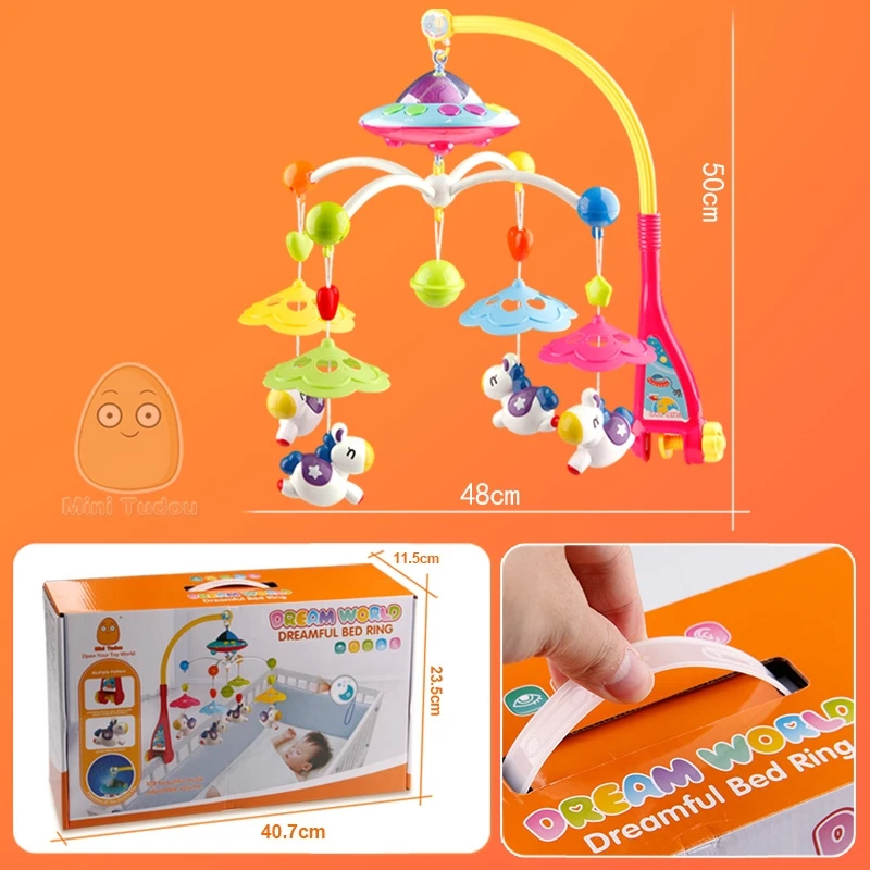 Minitudou игрушки мобиль на кроватку для новорожденных 0 12 месяцев baby toys кроватки mobile