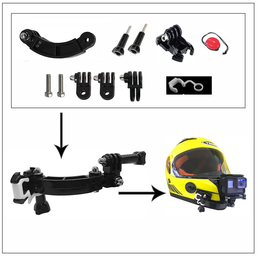 TUIYU 3 способа шлем камеры аксессуары GoPro мотоциклетный шлем кронштейн регулируемый стержень для GoPro Hero 8 7 6 5 4 SJ4000 EKEN H9 Yi