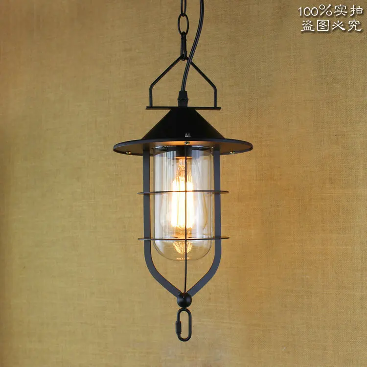 

American Country Loft Style Black Iron Vintage Hallway Pendant Light Retro Cake Shop Restaurant Decoration Light Free Shipping