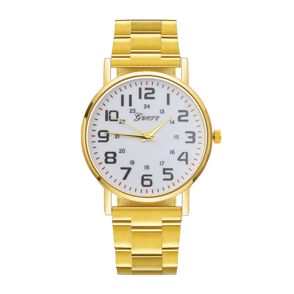 

CCQ Fashion Men Crystal Stainless Steel Analog Quartz Wrist Watch Bracelet Quartz Analog Wristwatches simple watch men dropship