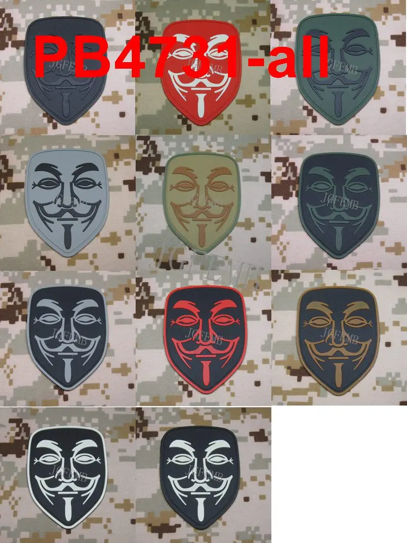 V of Vendetta тактический военный 3D ПВХ патч