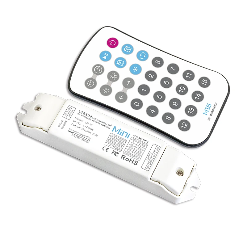 

LTECH SPI-16+M16 LED SPI controller Dream Magic Pixel Controller RF Remote ws2812/2811/2801,TLS3001,LPD6803,9813 Driving IC