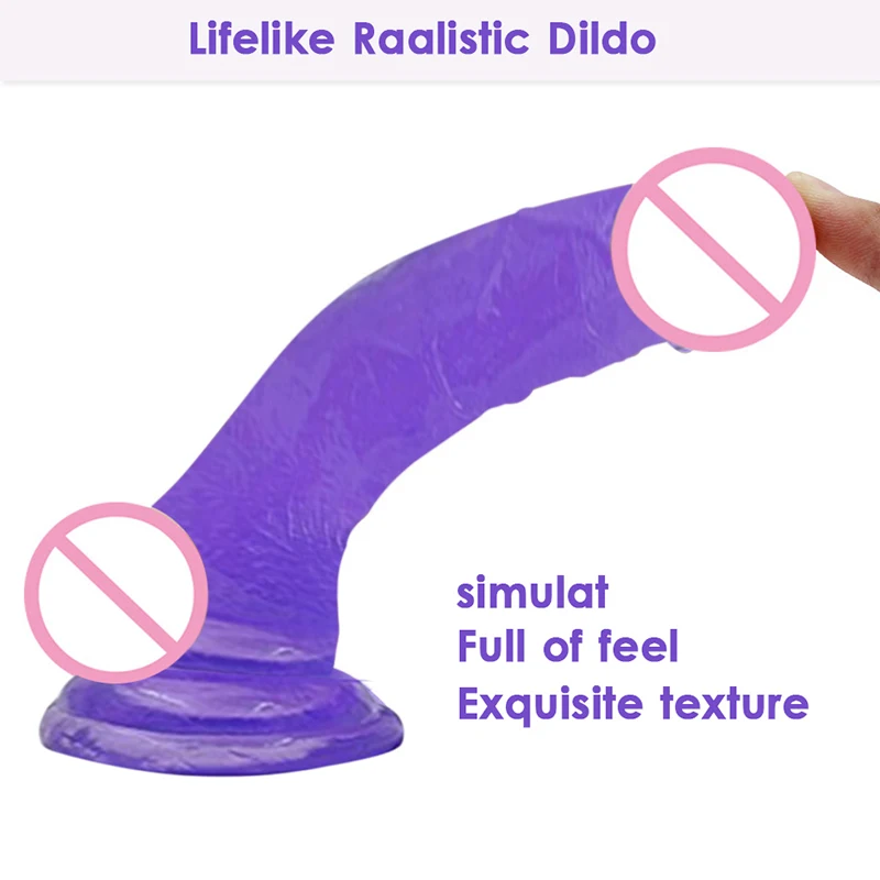 8 дюймов Кристальный Желейный реалистичный фаллоимитатор силиконовая присоска