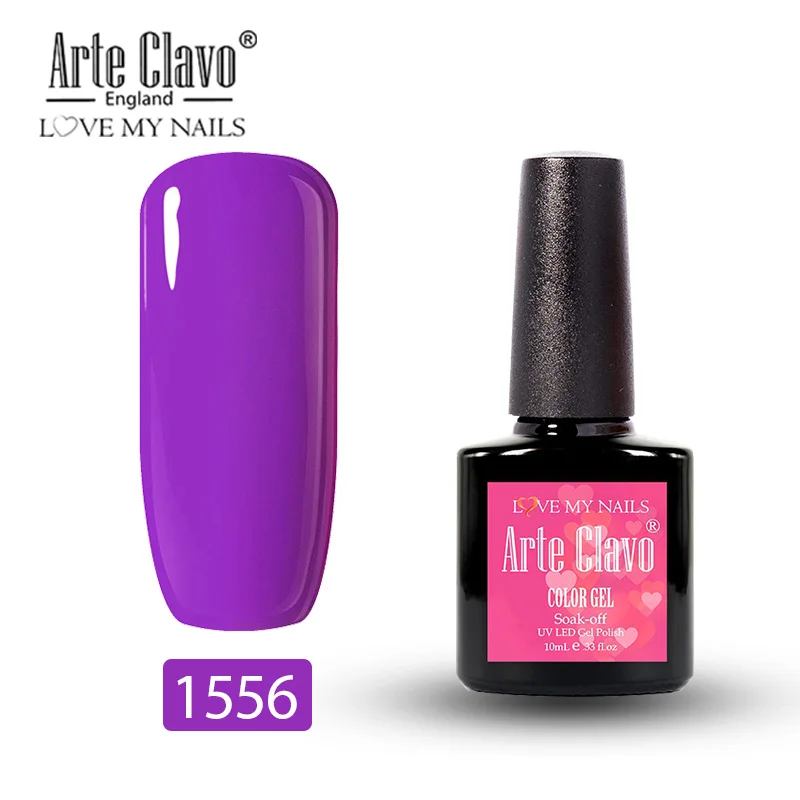 Arte Clavo, верхнее покрытие, Базовое покрытие, Гель-лак для ногтей, 10 мл, прозрачный, УФ, светодиодный, отмачивается, грунтовка, Гель-лак, лак для ногтей - Цвет: 1556