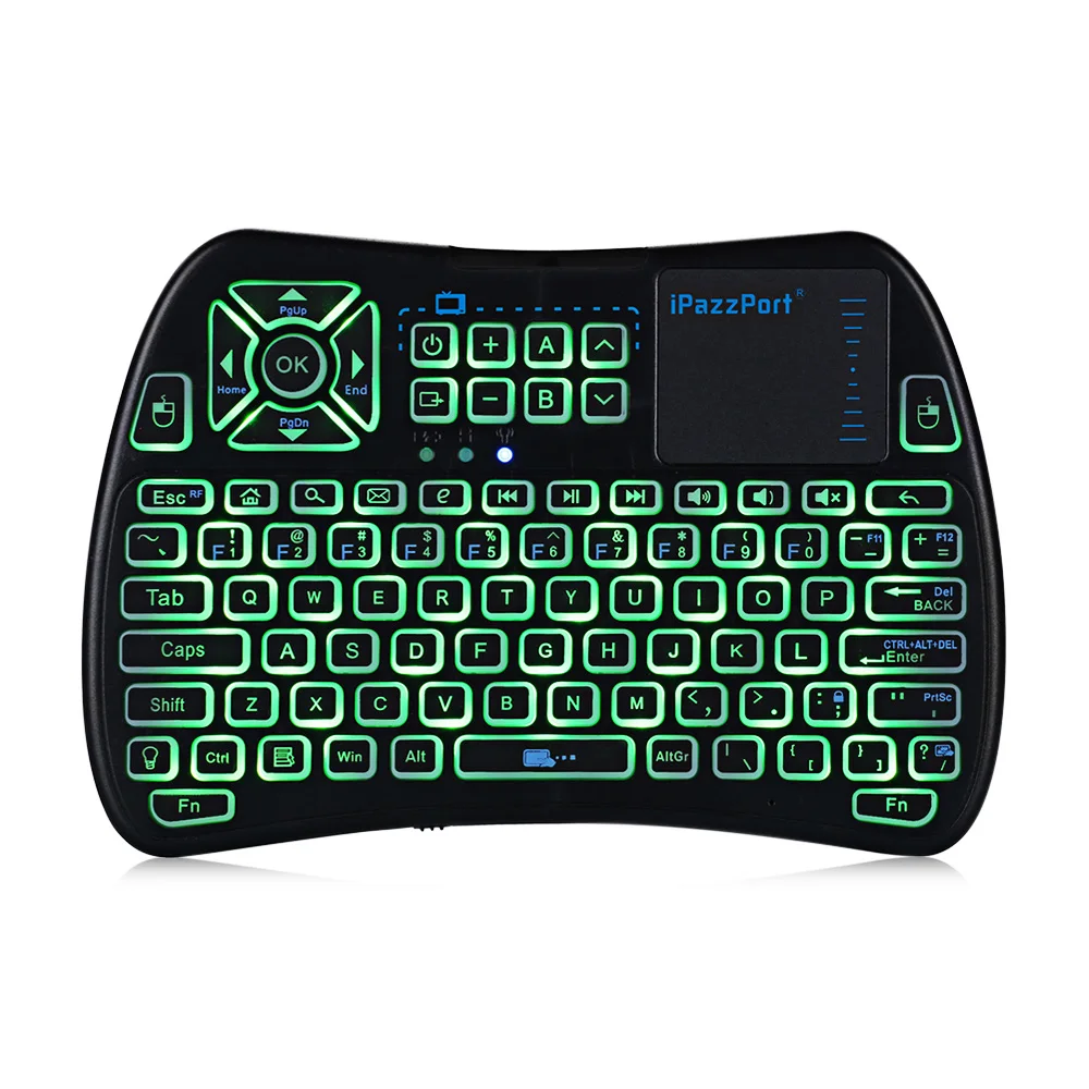 IPazzPort KP 810 61 2 4 ГГц Беспроводная мини подсветка клавиатура с сенсорной панелью для