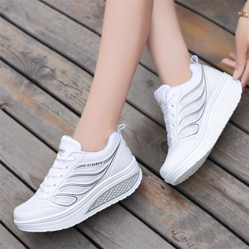 

Outdoor Sport Sneakers Slimming Shoes Mesh Air women Walking wedges Swing Shoes Running Fitness Lady Lose weight Shake shoes