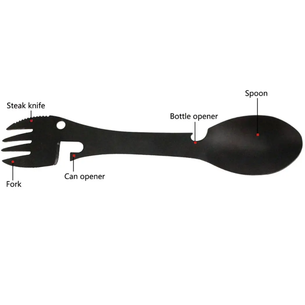 

3 in 1 Portable Multi-purpose Fork Spoon Kitchen Outdoor Camping Picnic Tableware titanium Fork Spork for Hiking Survival Travel