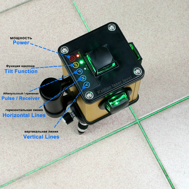 KaiTian 3D 12 линий лазерный уровень штатив самонивелирующийся зеленый приемник вертикальный 360 горизонтальный крест Livella лазеры луч линии Уровень