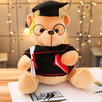 

1 pc 18-35 cm Cute Dr. Bear Plush Toy Stuffed Soft Kawaii Teddy bear Animal Dolls Graduation Gifts for Kids Children Girls
