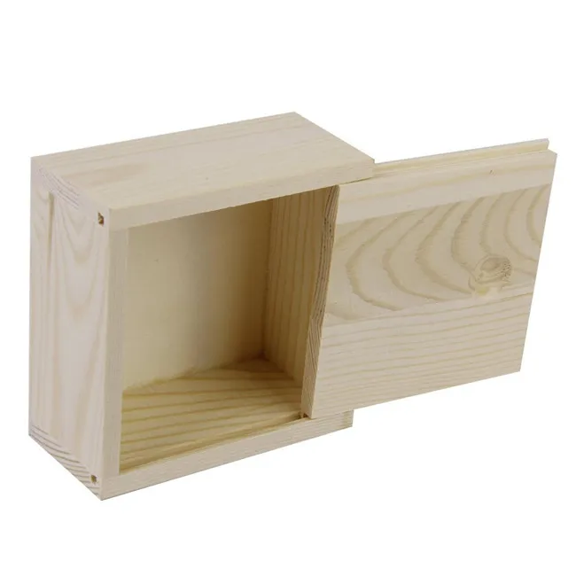 EASONOV 8,5x8,5x4 см тонкая маленькая деревянная коробка для хранения ювелирных изделий деревянная подарочная коробка