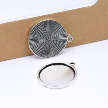 Reidgaller 20 pcs de prata antigo cameo cabochão configuração da base de 20mm de diâmetro rodada em branco moldura bandejas diy resultados da jóia