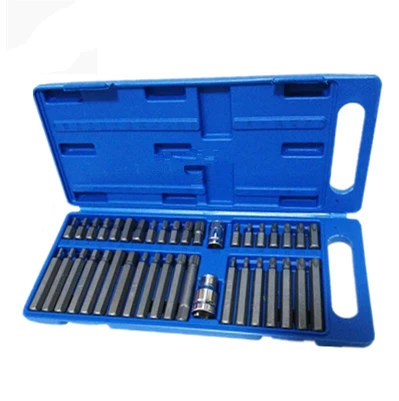 40 piece Hex Star Torx Spline Socket Bit Set Tool Kit Garage Tools Equipment