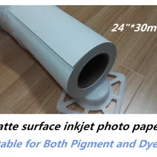 2"* 30 м Водонепроницаемый 230gsm струйных матовая Фотобумага рулон, придать матовый Фотобумага