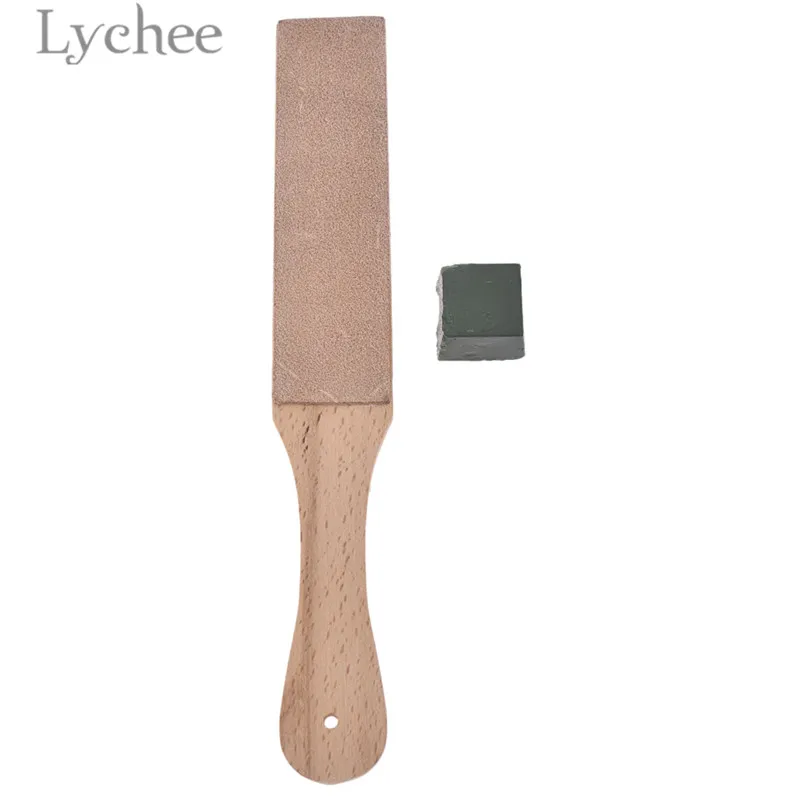 Lychee Leather Sharpening Strop Polishing Wax Knife Sharpener Set Crafts Tools Supplies | Дом и сад