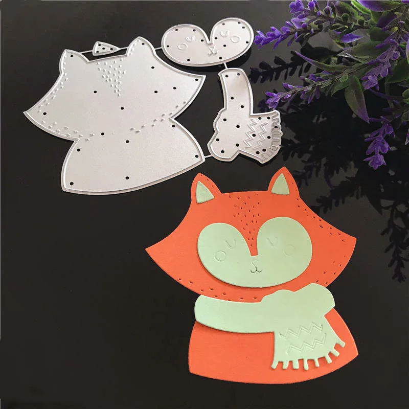 

Cute Fox Metal Cutting Dies for DIY Scrapbooking Embossing Paper Cards Making Decorative Craft Handmade Animals Template 75*77mm