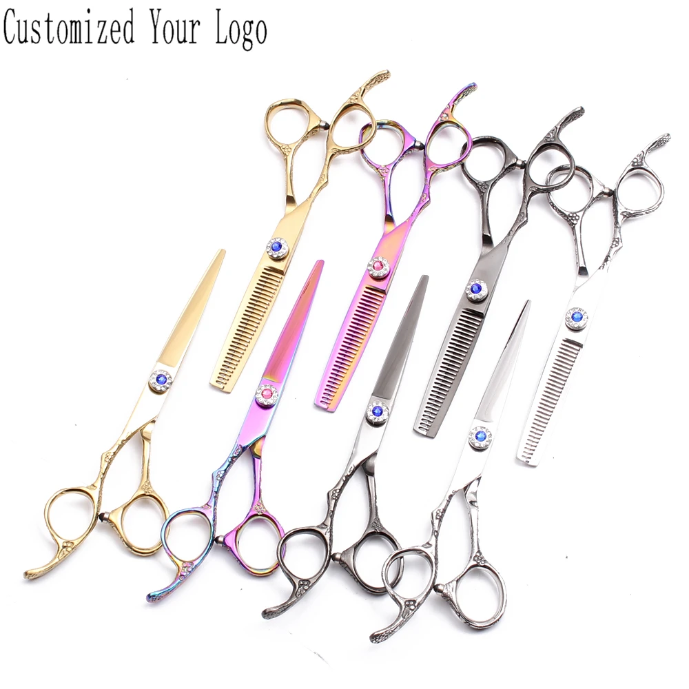 Left-Hand 5.5" JP 440C Engrave Logo Hair Scissors Cutting Thinning Shears Professional Hairdressing C8002 | Красота и здоровье