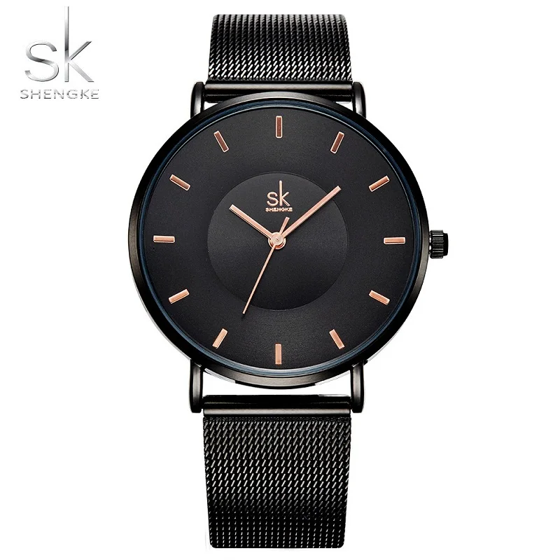 

Shengke Fashion Black Women Watches 2017 High Quality Ultra thin Quartz Watch Woman Elegant Dress Ladies Watch Montre Femme SK