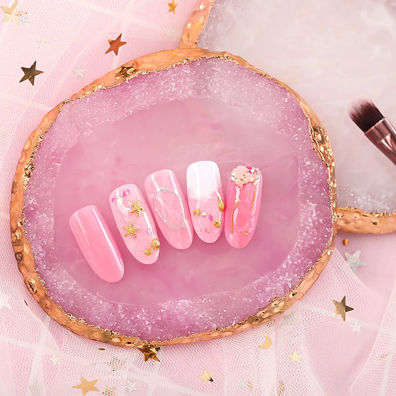 

1PCS Natural Resin Stone False Nail Showing Shelf Nail Art Palette Acrylic Gel Polish Drawing Nail Art Color Palette Display