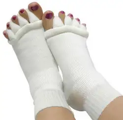 1 пара массаж носки с пятью раздельными пальцами разделитель пальцев для пальцы ноги выравнивания боли носки для женщин антимозольный гель