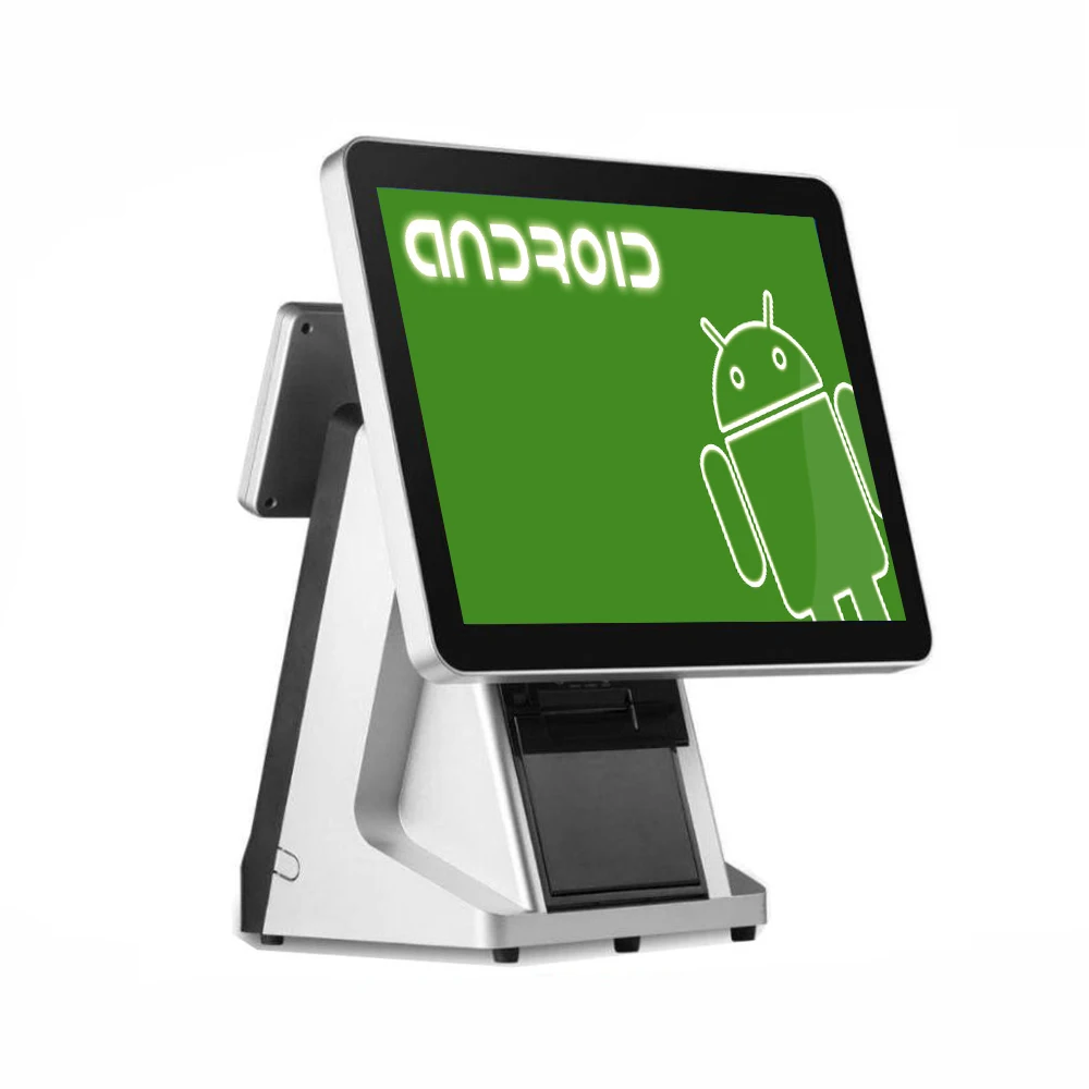 POS1520 built in printer plus customer display full touch POS terminal