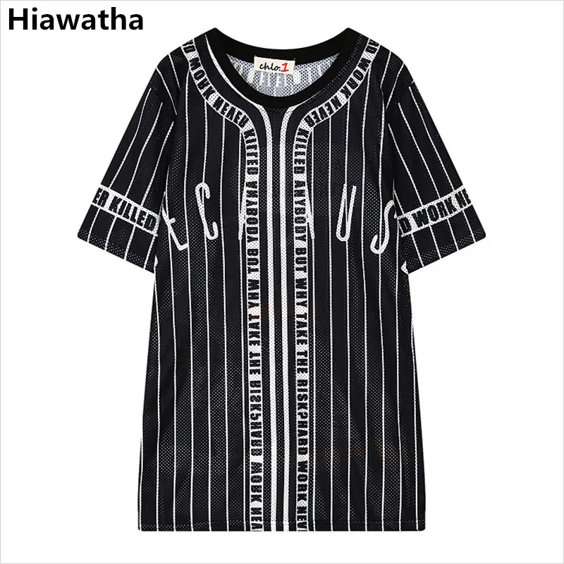 Hiawatha, летняя длинная футболка, женская, с мультяшным принтом, с вырезами, футболки в стиле Харадзюку, повседневные, свободные топы, T2470
