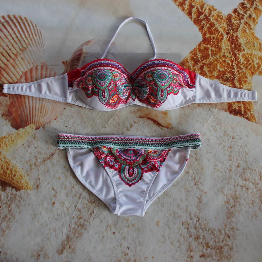 

Women's swimming suit 2018 white bikinis set push up padded plus size swimwear sexy bathing suit women swimsuit