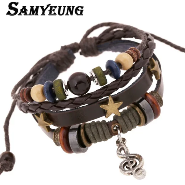 2017 Vintage Leather Braided Wrist Band Bracelets Men Braclets For 2017 Vintage Leather Braided Wrist Band Bracelets Men Braclets For Women Pulceras Mujer Hombre Pulseiras