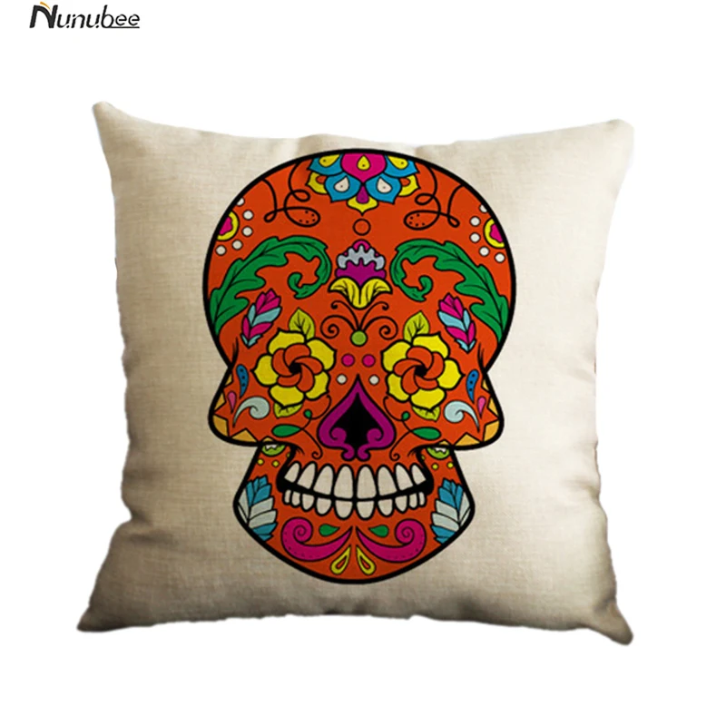 18 &quotцветок в стиле панк Мексика череп хлопок белье Чехлы для подушек стул и сзади