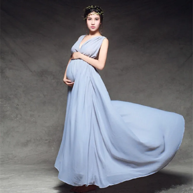 Платье для беременных; голубое милое платье для беременных; реквизит для фотосессии; шифоновое свадебное платье для беременных
