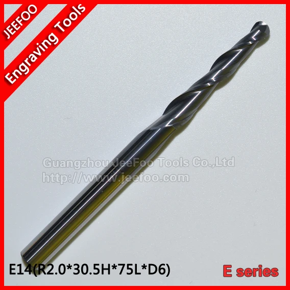 

R2.0*30.5H*D6*75L*2F Tapered Ball Nose End Mills / taper and cone endmills E Series