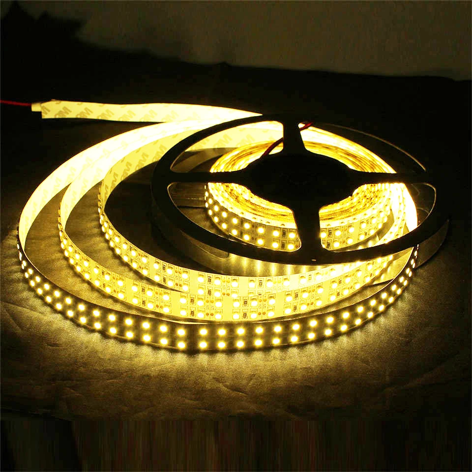 5m Double Row 3528 1200 SMD LED Strip, 12V Flexible 240 LED tape Warm White61