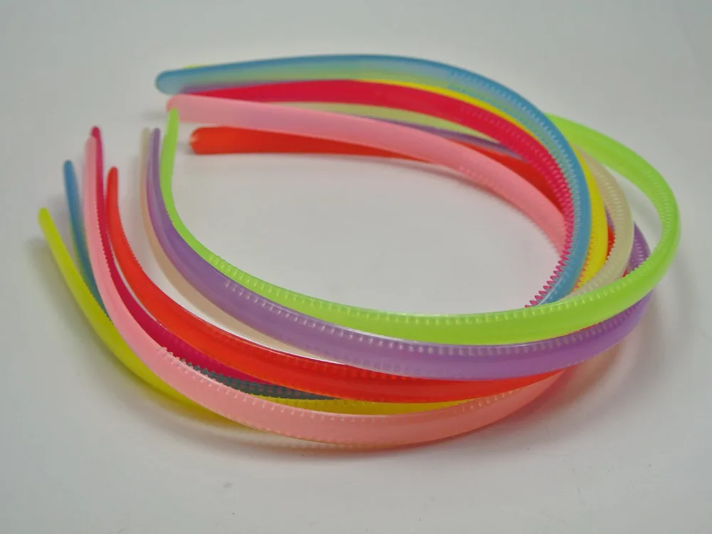 

10 Mixed Color Plastic Colorful plastic headband hair band 8mm With Teeth