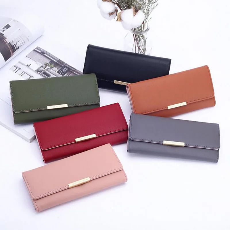 

2019 Creative Long Women Wallet Clasp Purse Lady Phone Clutch Wallet Big Capacity PU Leather Wallet Girl Card Holders Bags