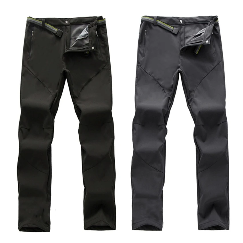 Montañas de invierno Softshell pantalones impermeable al aire libre esquí Trekking senderismo pesca Camping pantalones masculinos VA264