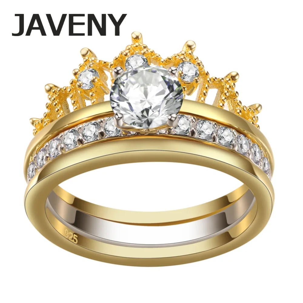 925 Sterling Silver Jewelry Princess Crown CZ Engagement Bridal Wedding
