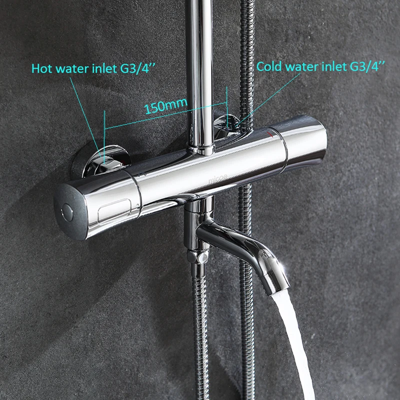 Micoe Bathroom Rainfall Shower Set Intelligent Thermostatic Bath Shower  Faucets Thermostatic Mixing Valve Shower Tap