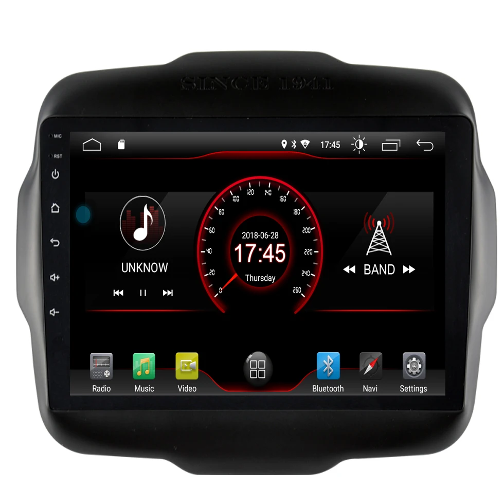 Top 9" Android 9.1 Car DVD Multimedia Player GPS For Jeep Renegade 2015 2016 2017 18-2019 audio car radio stereo navi bluetooth wifi 1