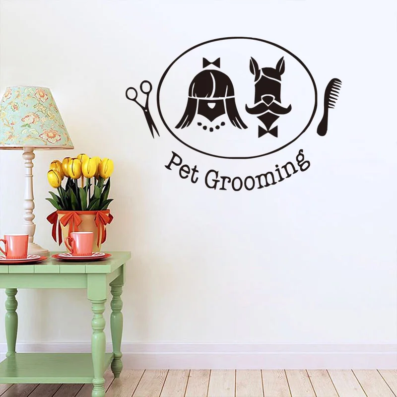 Pet Grooming Wall Decal Vinyl Stickers Pet Shop Interior Pet Salon