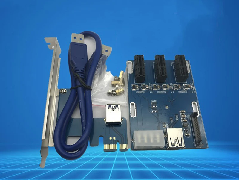 PCI-e Express 1X до 3 портов PCI слот мультипликатор концентратор переходная карта с SATA 15pin